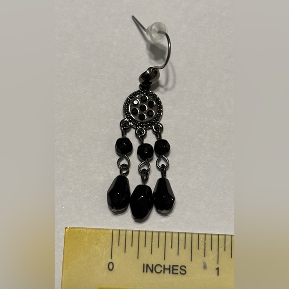 Infinity by Trendi Black Beaded Boho Dangle Earrings - Picture 5 of 5